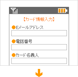 暗号化し保護されたページ内でカード情報等をご入力頂きます